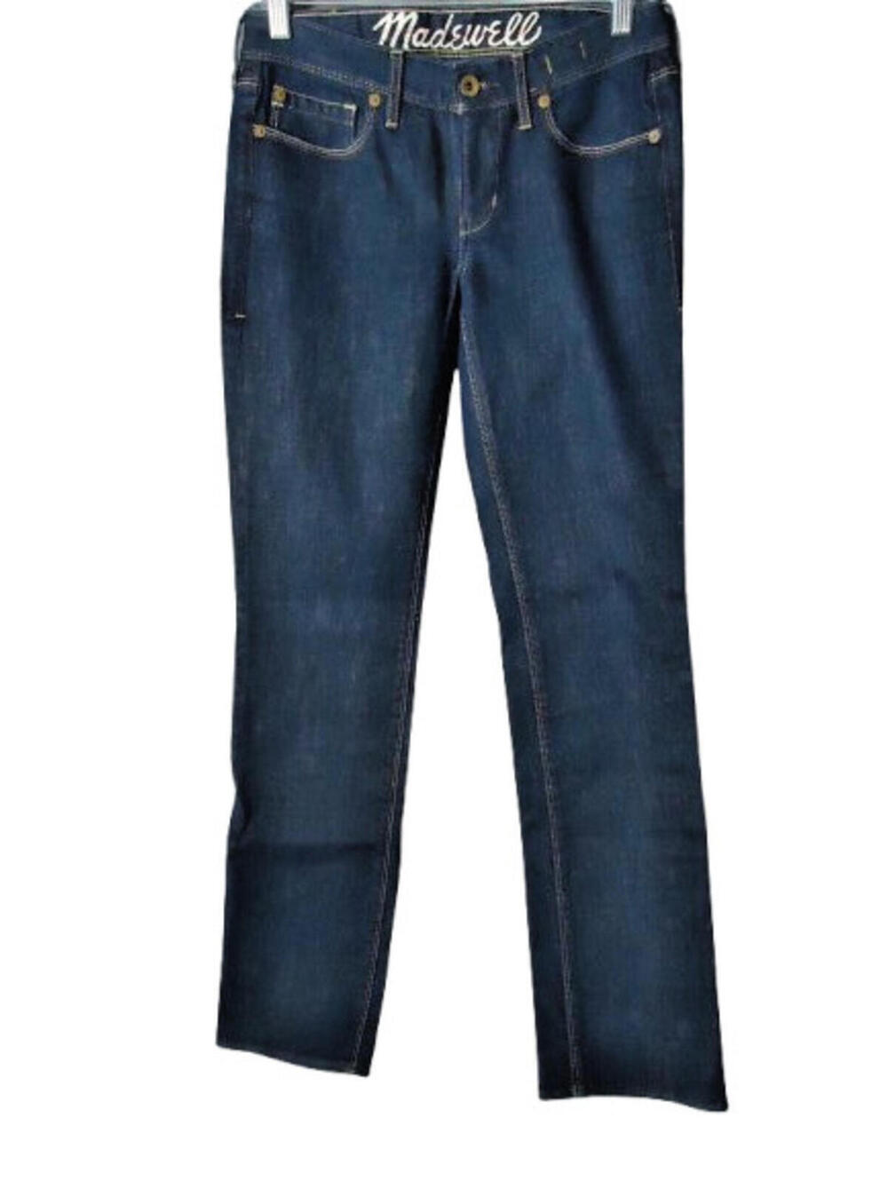 Madewell Rail Straight Low Rise Jeans Dark Wash Denim Womens Measured 28"x31"